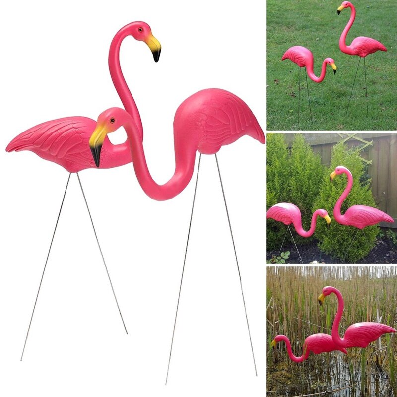 1Pc 2 Style Garden Plastic Flamingo Decoration Artificial Flamingo for Garden Festival Party Wedding Villa Garden Decor Ornament