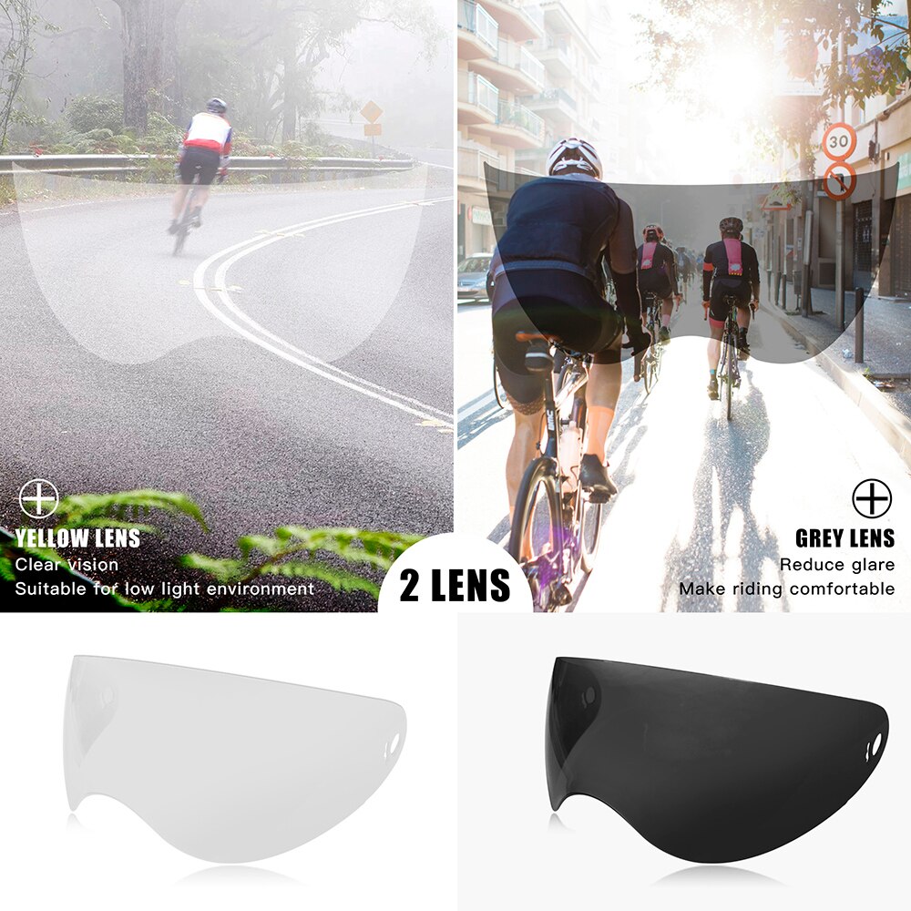 QUESHARK Männer Frauen Ultraleicht Radfahren Helm MTB Rennrad Fahrrad Motorrad Reiten Abnehmbare transparent Objektiv Sicher Kappe QE116