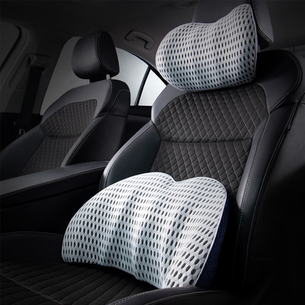 Ademend Auto Hoofdsteun Nekkussen Ondersteuning Universele Zachte Nek Kussens Kussen Memory Foam Lendensteun Rugondersteuning Auto Accessoires: 23