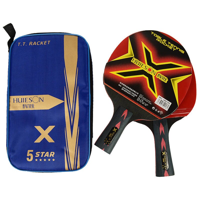 Huieson 2 pièces mis à niveau 5 étoiles carbone raquette de Ping-Pong ensemble avec sac de Tennis de Table léger puissant Ping-Pong Paddle: 1 FL 1 CS Handle