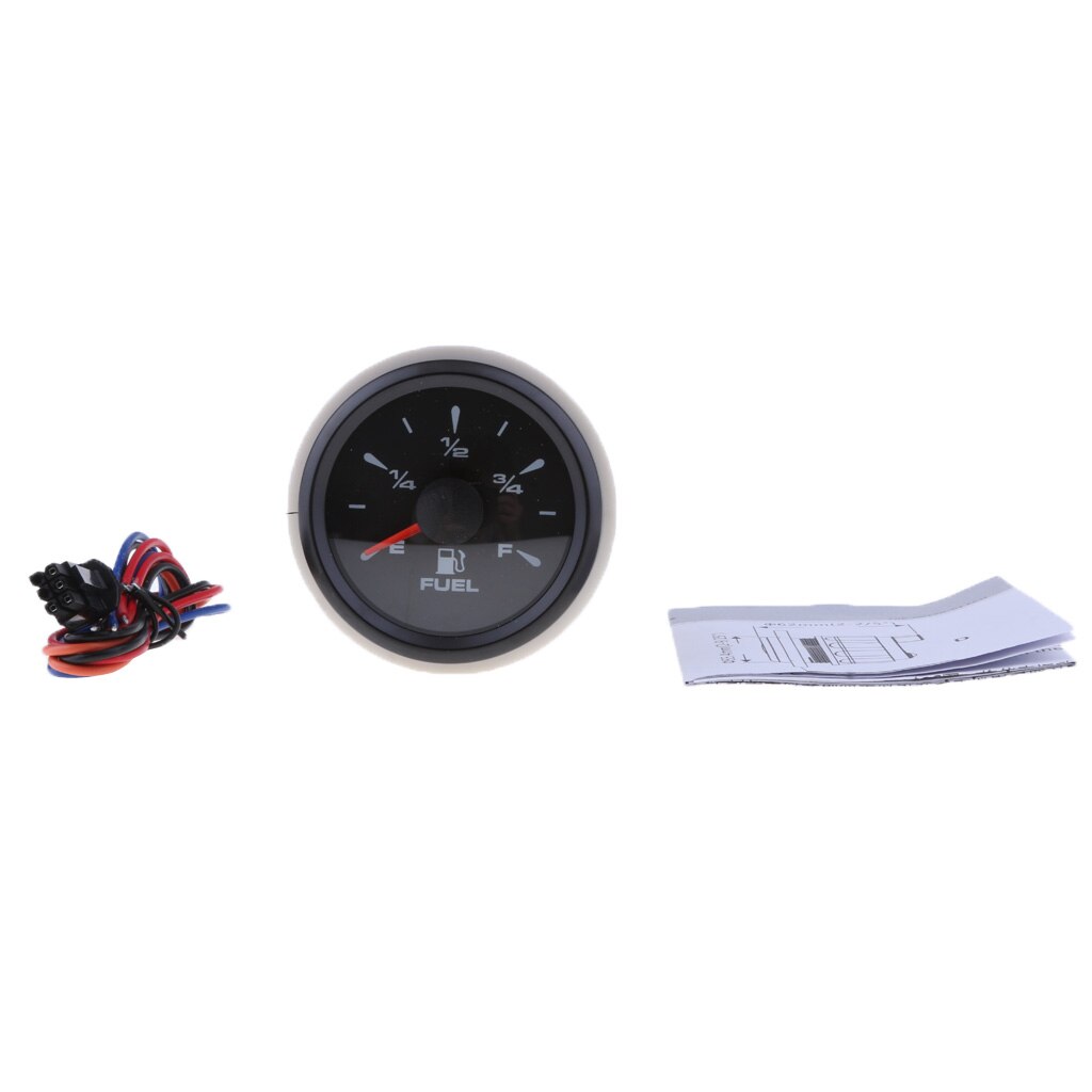 Electrical Fuel Level Gauge 0-190ohm- Universal Oil Meter E-1/2-F Indicating Range, Waterproof for Marine/Car/SUV