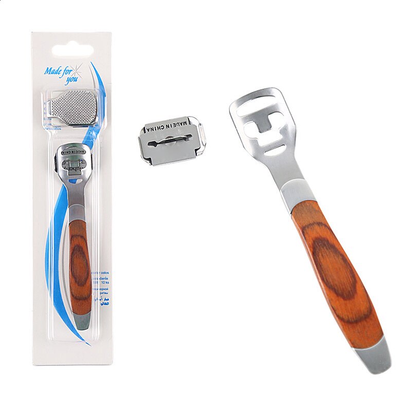 Foot Callus Shaver Heel Hard Skin Remover Hand Feet Pedicure Razor Tool Shavers Stainless Steel Handle 10 Blades Foot Care Tool