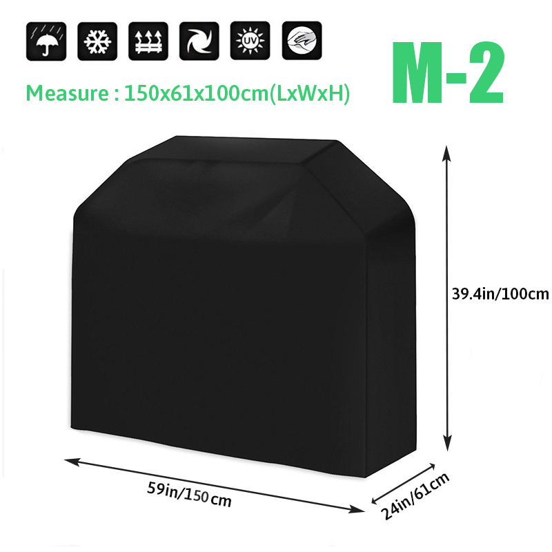 Waterdichte BBQ Grill Cover Barbeque Cover Anti Dust Regen UV Voor Gas Houtskool Elektrische Barbe Barbecue Accessoires Outdoor Tuin: M-2