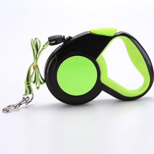 3/5/8M One-touch Control Dog Leash Portable Retractable Chromed Metal Fasteners Green/Orange Color For Medium&amp; Large Dogs: Green / 3M