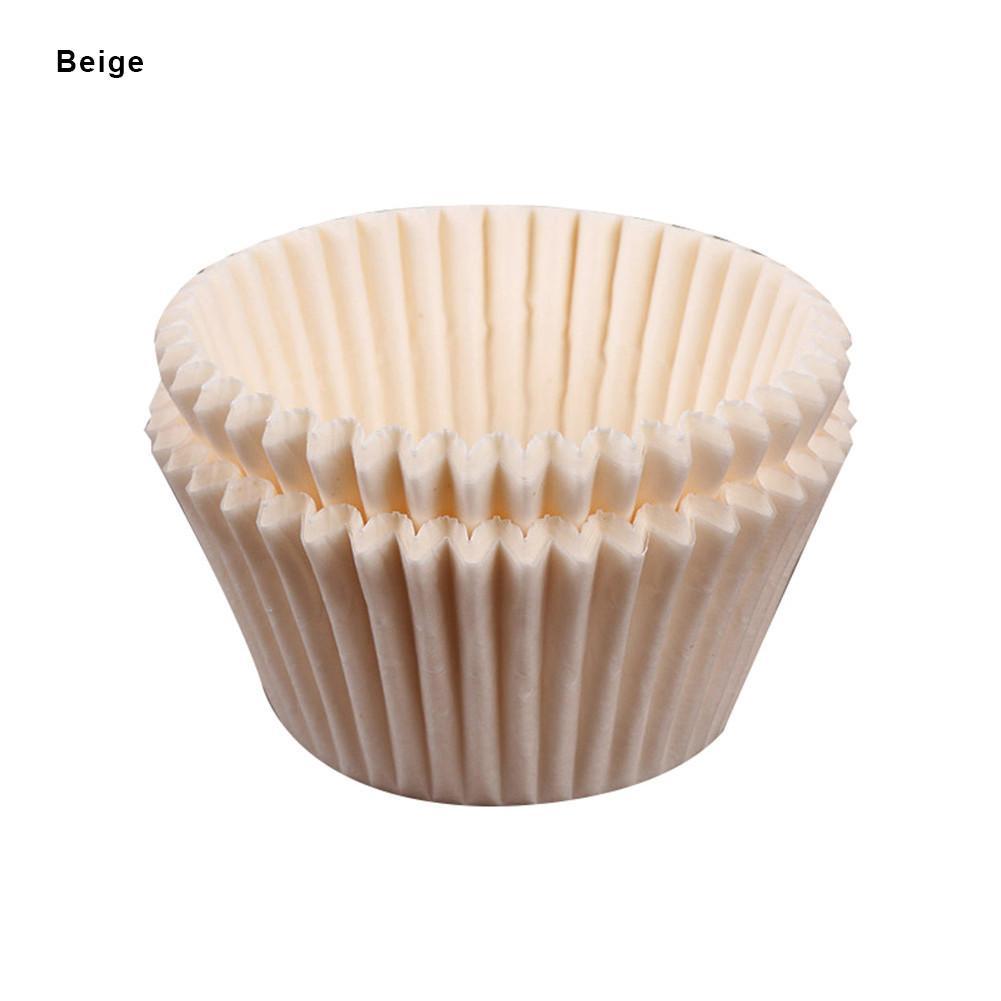 Waasoscon 100 stuks/pak thuis keuken bakgerei taartgereedschap mini papieren cupcakevorm bruiloftspapier muffinvormpjes bakvormpjes: Beige