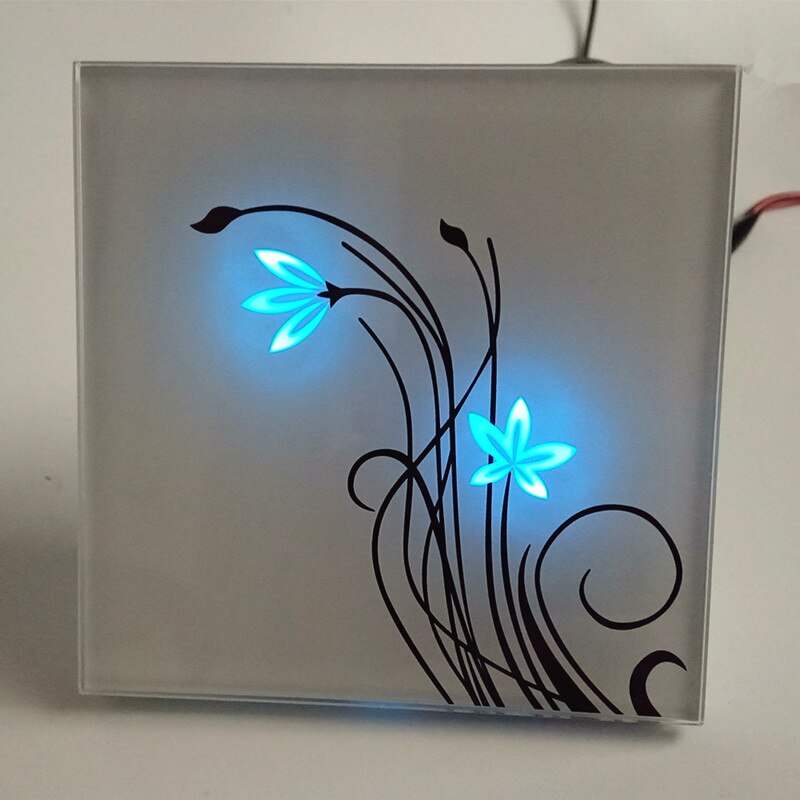 Touch Light Switch 2gang 2way AC110V-265V Smart Touching Switch Home Light Switch Luxury White/Black Crystal Glass Panel: White