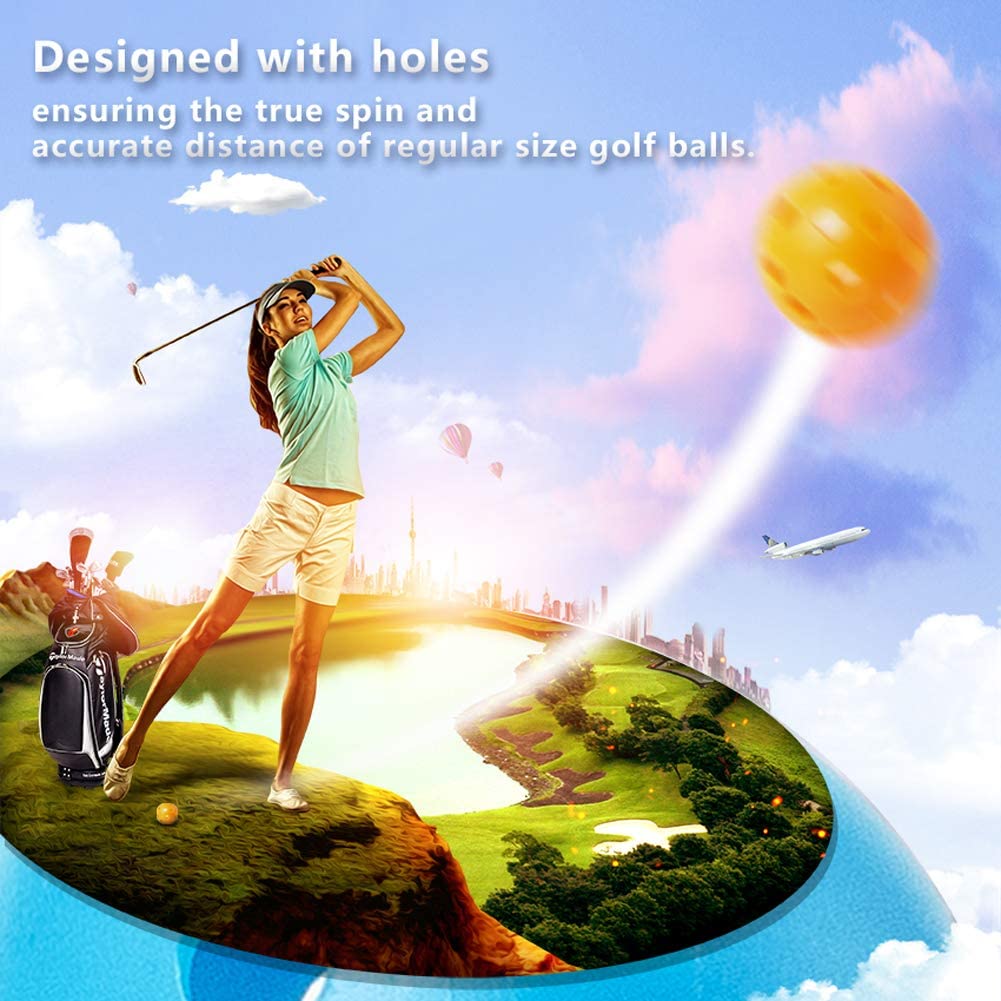 Pelotas para practicar Golf, pelota hueca de plástico para entrenamiento, de colores, de flujo de aire, para practicar, rango de conducción, 12 Uds.