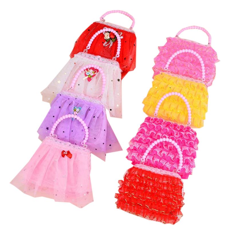 2Pcs/Set Little Girls Luminous Handbag Bag Dress up Pretend Purse Role Play Toy DXAD