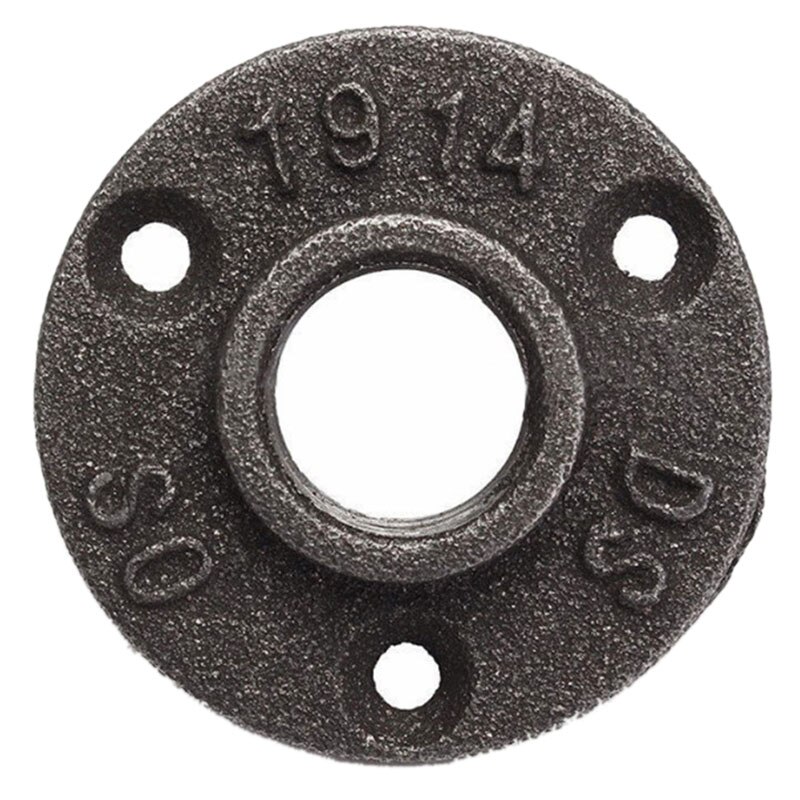 10Pcs/Lot Dn15 Bsp Thread Malleable Iron Pipe Fittings Wall Mount Floor Antique Retro Style Flange Hardware Tool Iron Casting Fl: Default Title