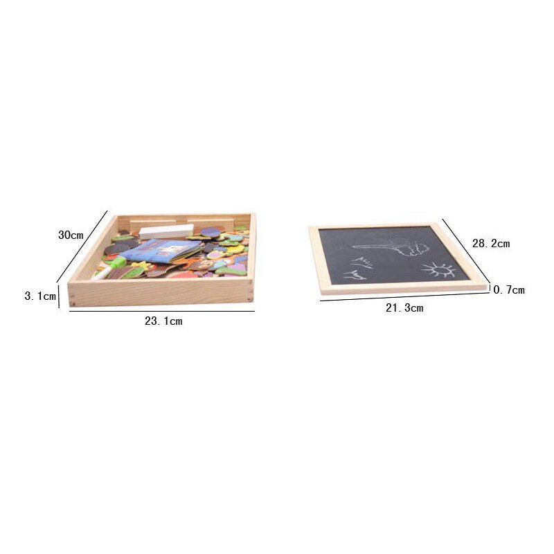 Houten Multifunctionele Kinderen Cartoon Dier Zodiac Puzzel Schrijven Magnetisch Tekenbord Blackboard Learning Onderwijs Speelgoed