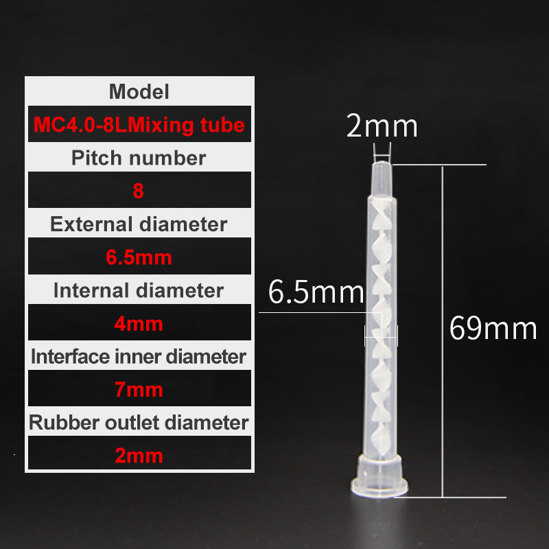 50 stks Epoxy Statische Mixer Lijmen Doseren Mengmondstuk Hars AB Lijmen Mengbuis voor Twee Componenten Vloeistof Mengmachine: Black
