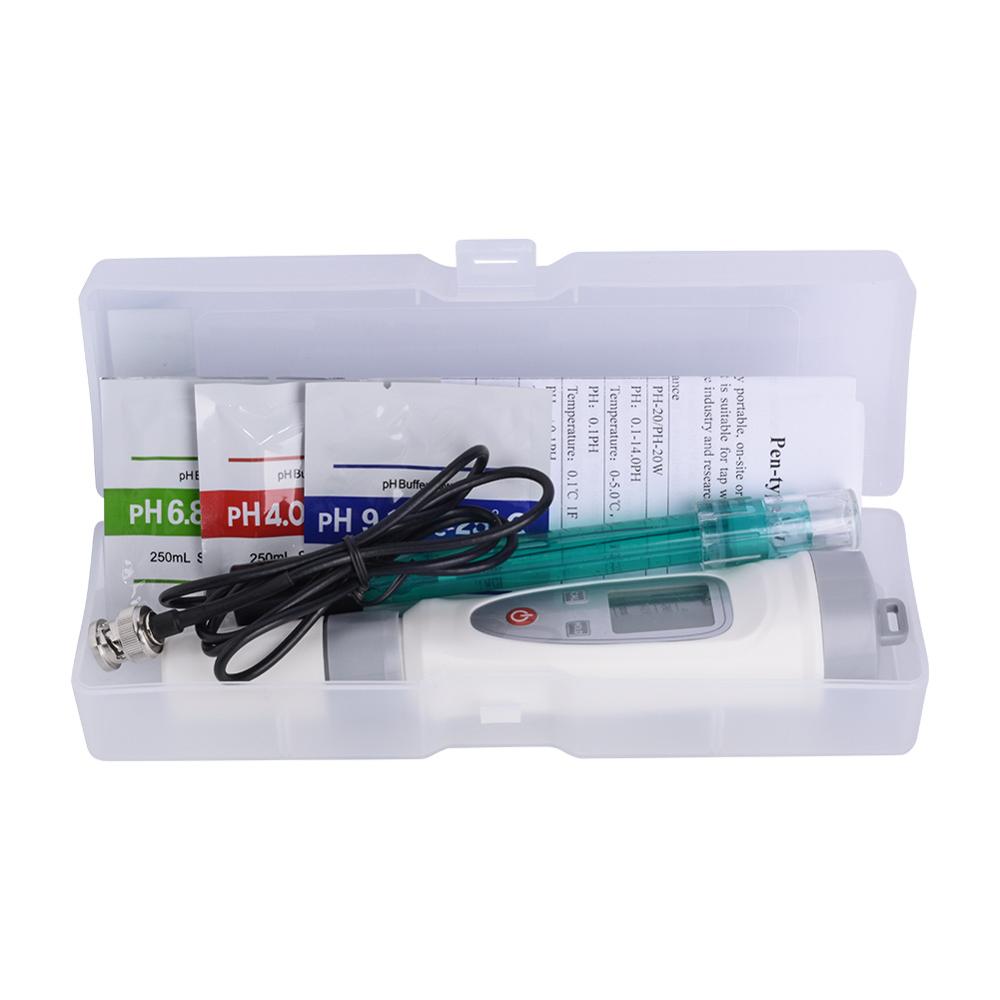 Medidor de ph ph-20/ph-220/ph-20w/ph-220w ph probador portátil 0-14 pH pluma tipo de instrumento de precisión con tampón de ph de: ph-20w