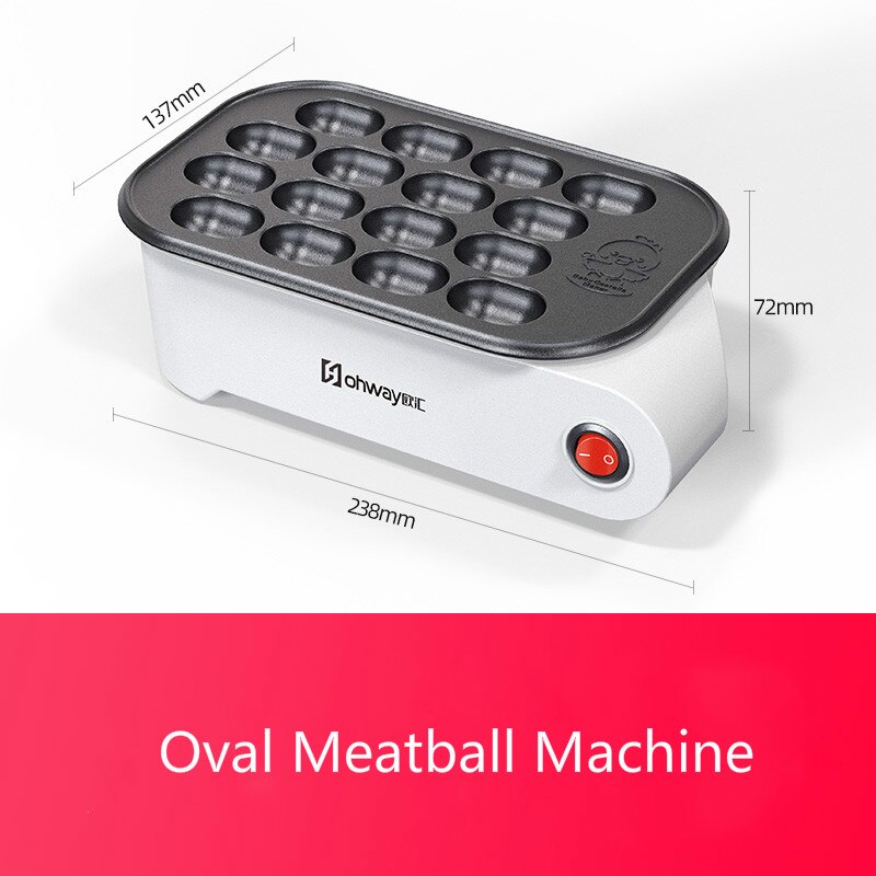Mini máquina de bolas de pulpo pequeña para el hogar, placa de barbacoa de pulpo japonés, calefacción eléctrica automática multifuncional, 220V: Oval Meatball Machin / US