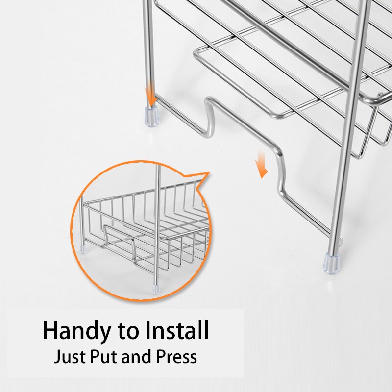 2Tiers Kitchen Spice Jar Rack 304 stainless steel kitchen spice rack