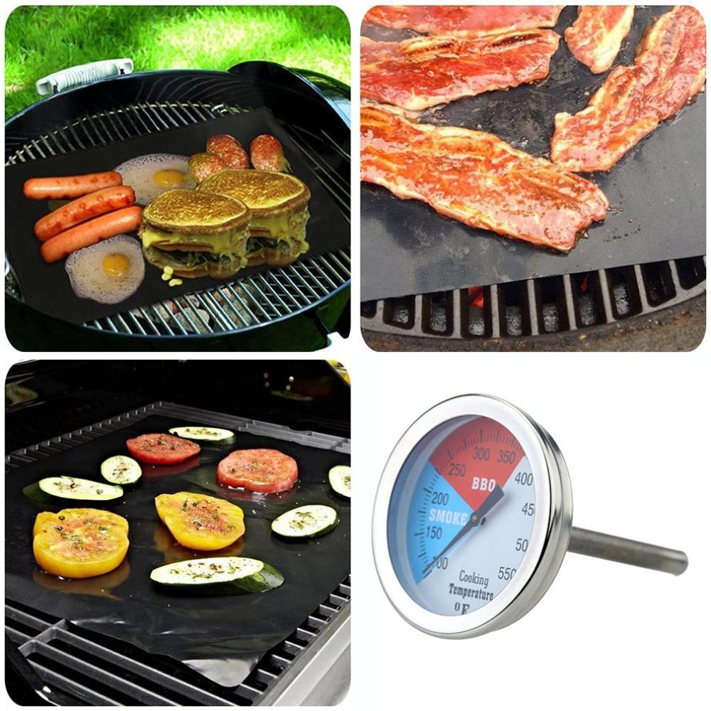 300 Degrees /100~550℉ Thermometer BBQ Smoke Grill Oven Temperature Gauge Outdoor Camp Tool Grocery 100~550F N24 4.8