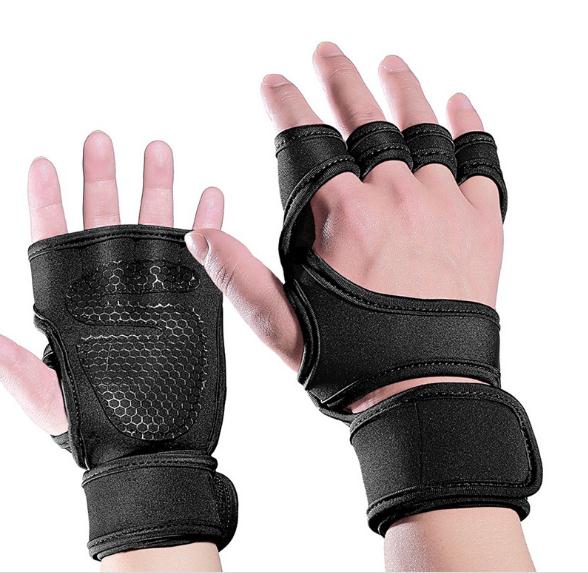 Gewichtheffen Handschoenen Sport Kyncilor A0059 Unisex Half Vinger Onder Druk antislip Handschoenen Gym Fietsen Golves: Zwart / L