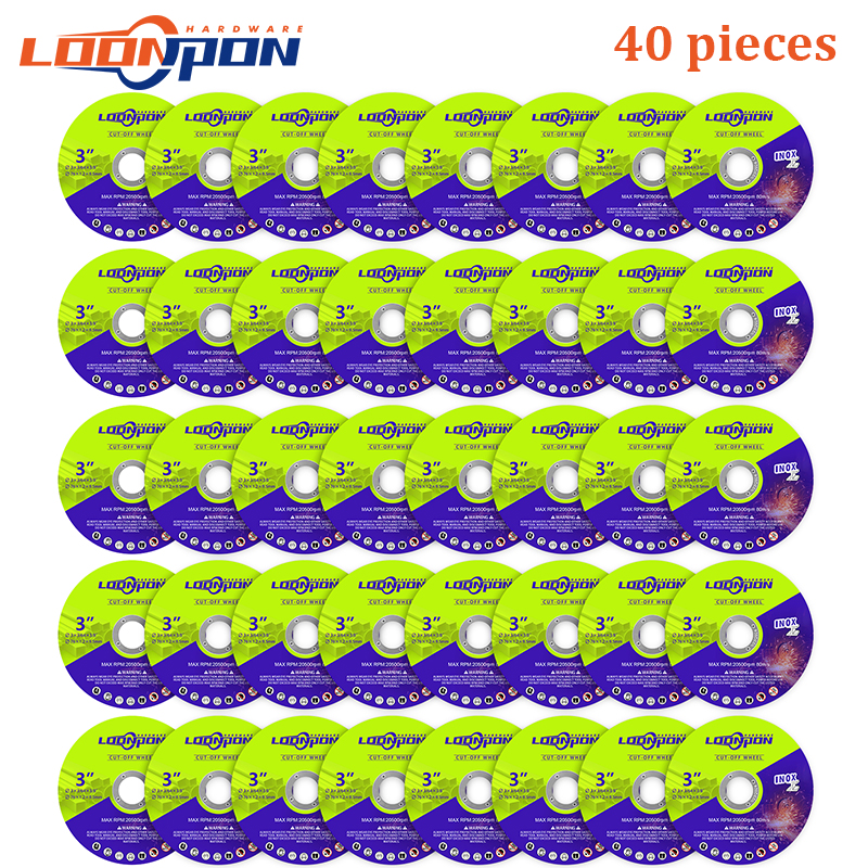 Loonpon 3 Zoll/75 mm Metall-Trennscheibe, Trennscheiben, Kreissägeblatt, Schleifscheiben, Winkelschleifer, Rad für Edelstahl: Schwarz