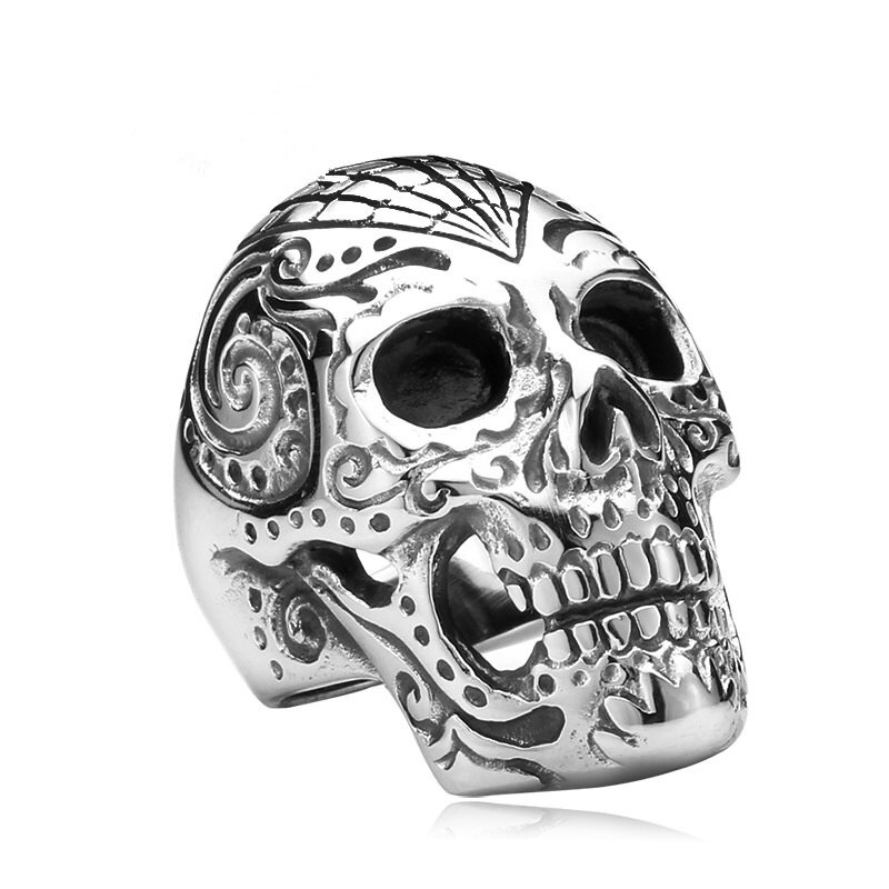 Cool Mens Boys Stainless Steel Skull Ring For Men Vintage Punk Jewelry Accessories Party: 7