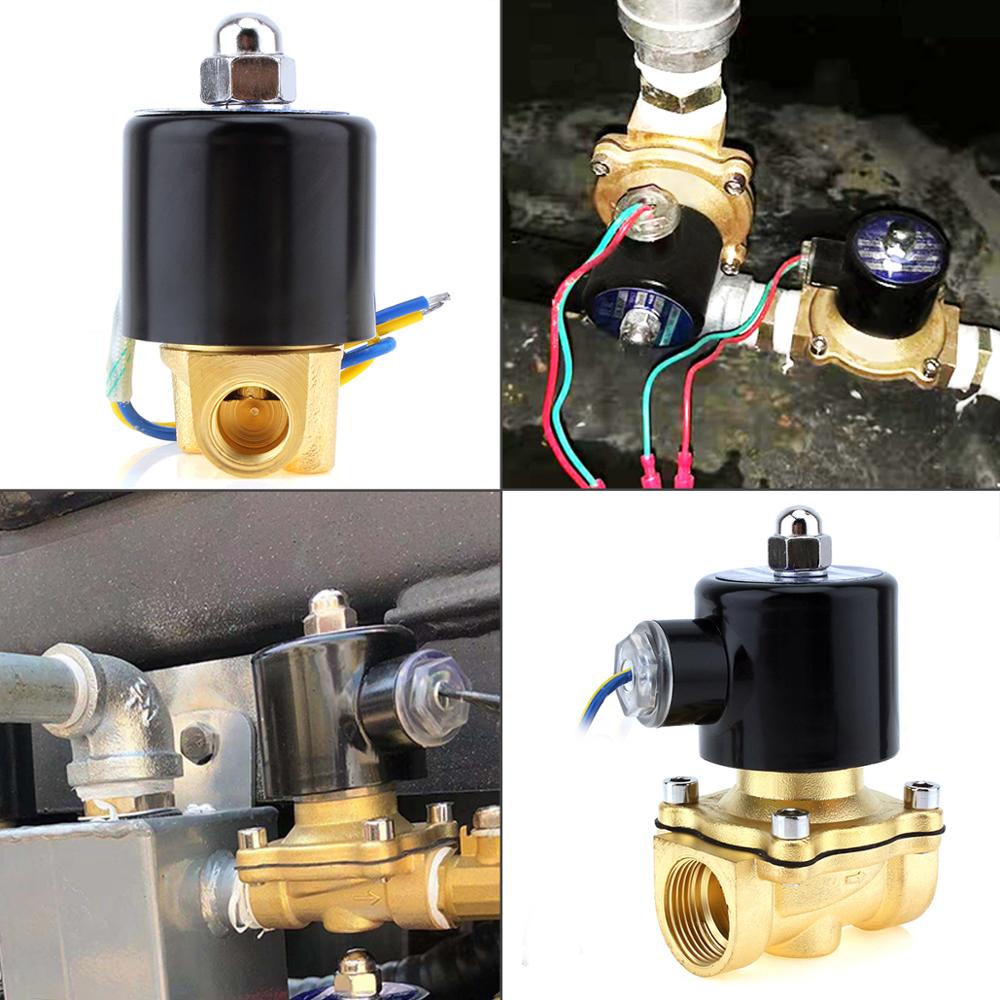 Magnetventil 12v/24v/110v/220v elektrisk ventil messing normalt lukket luftmagnet 1/4 " 3/8 " 1/2 " 3/4 " 1 " til vandolie gas