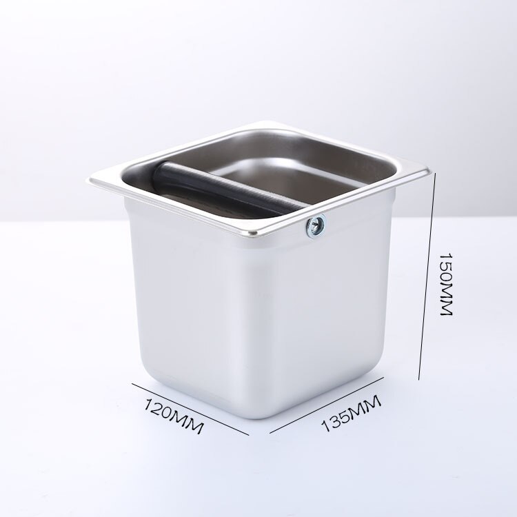 Coffee Knock Box, Stainless Steel Espresso Knock Box Built-in Container for Coffee Ground,Knock Box Espresso: L