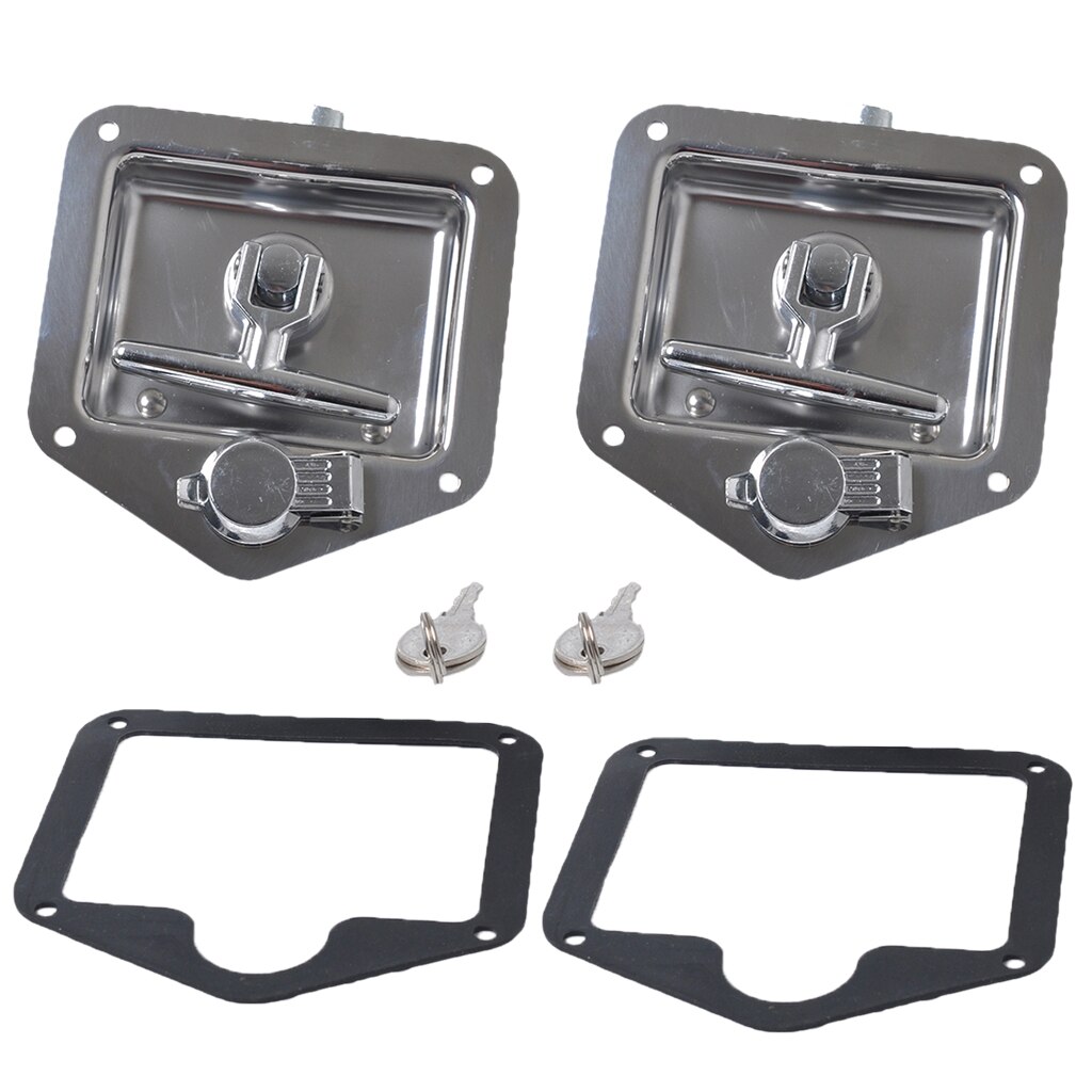 2 Set Stainless Steel RV Door Tool Box Lock T-handle Latch With Keys