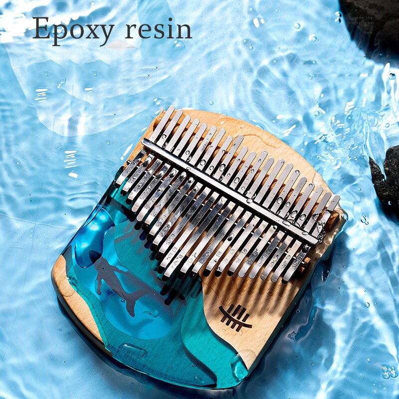 21 Keys Ocean Kalimba Blue Whale Beech Wood Thumb Finger Piano Hammer English User Manual 21 Keys Kalimba Musical Instrument