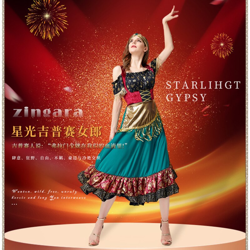 Vrouwen Starlight Zigeuner Jurk Carnaval Flamenco Dancer Kostuum Vrouwen Stage Performance Party Tassel Dance Buikdans Kostuum
