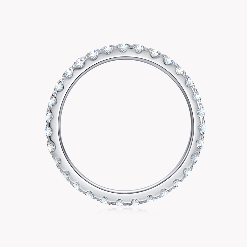 Anziw-Bagues empilables classiques en argent regardé 925 pour femme, bande d'éternité Moissanite D, bague de fiançailles de mariage, bijoux fins, 2mm