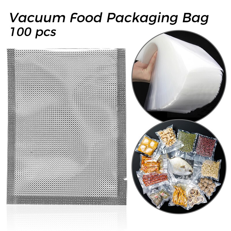 100 Stks/partij Keuken Vacuüm Zakken Voor Voedsel Vacuüm Sealer Verpakkingsmachine Voedsel Opbergtas Bpa-vrij Keuken Opslag Accessoires