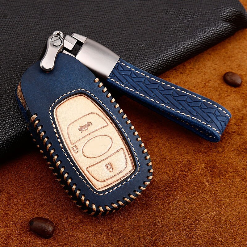 Leather Car Key Holder Cover Case For Subaru XV BRZ Forester Legacy Outback Key Holder Accessories Covers