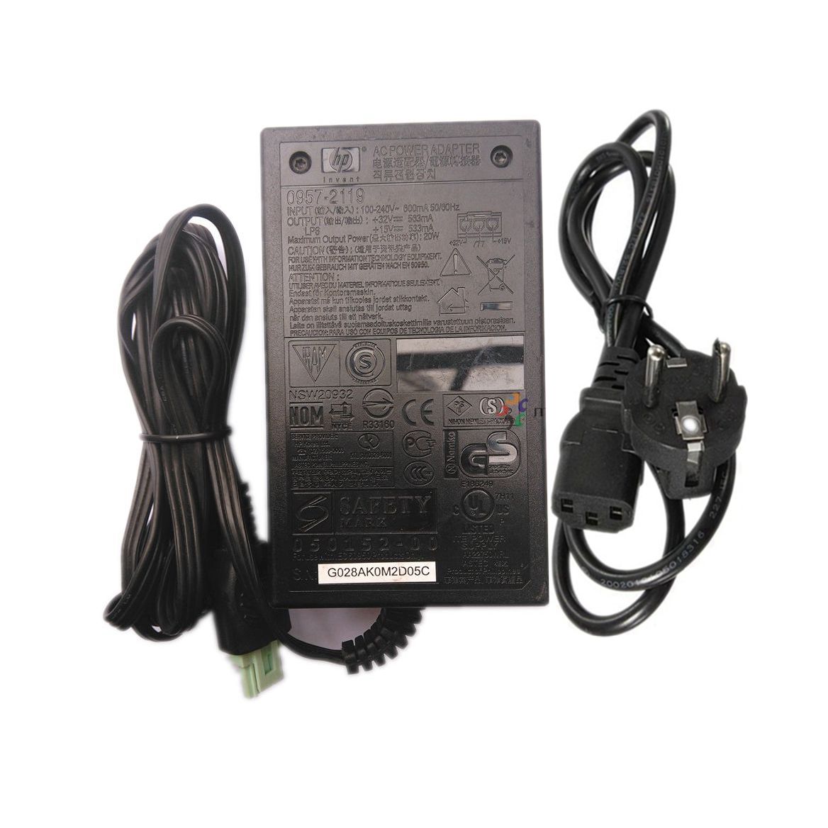 0957-2119 32V 563mA 15V 533mA AC DC Adapter Charger 0950-4399 0950-4397 0597-2118 For HP Deskjet F380 F385 F388 Printer Adaptor: black