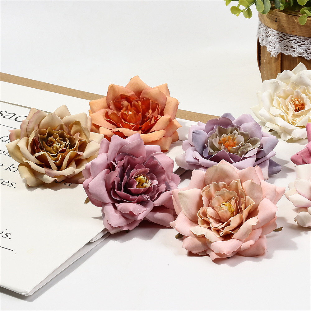 5pz 9CM grandi teste di fiori artificiali rosa per – Grandado