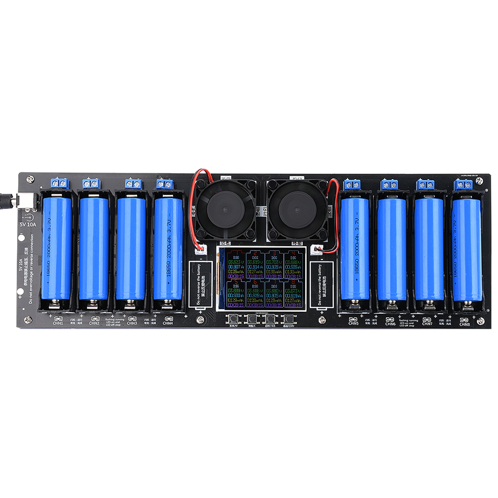 Electronic Load Tester 8-Channel 18650 Battery Capacity Internal Resistance Tester DC port 4/8-Channel 21700 Battery Test Racks