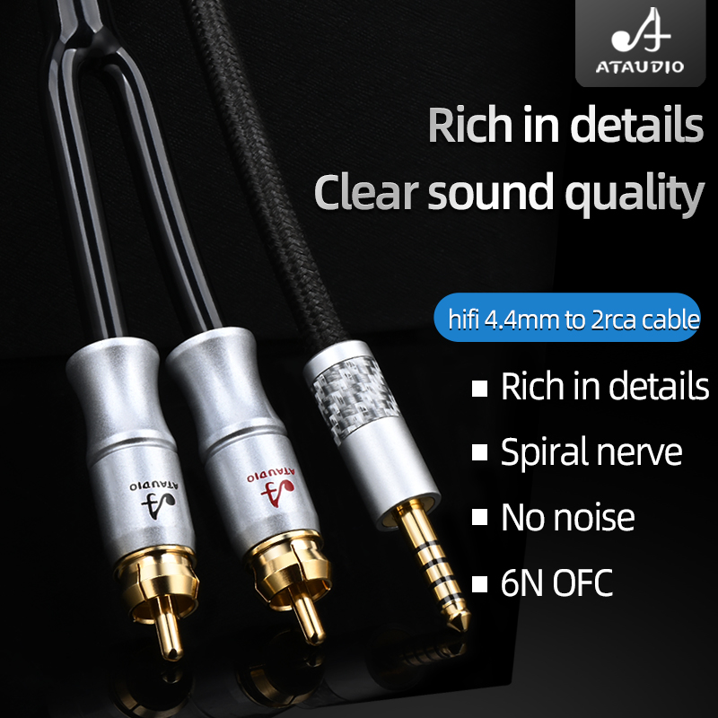 Hifi 6N Ofc 4.4 Mm Naar 2rca Audio Kabel Hifi Telefoon Computer Versterker Audio Kabel 4.4 Dubbele Rca kabel