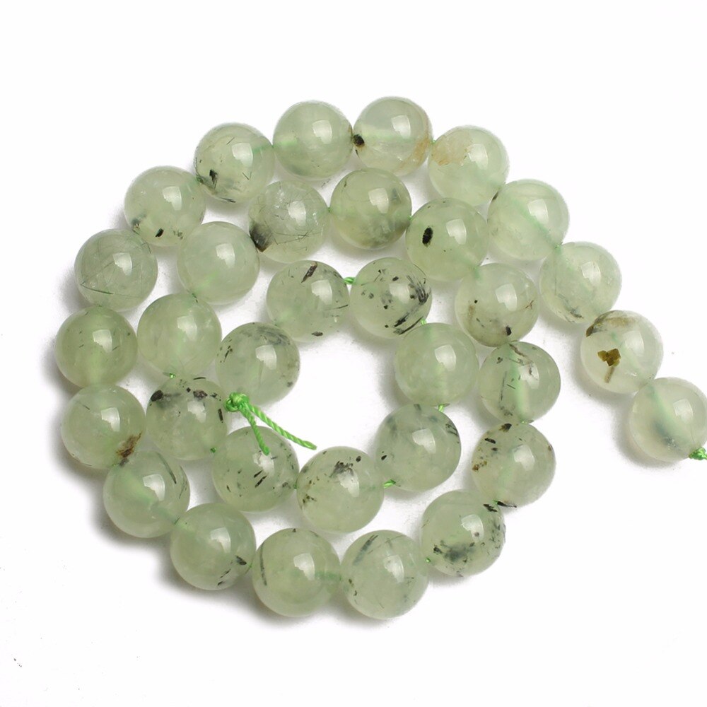 Smooth beads Pick Size 4.6.8.10 12mm Genuine Green Prehnita Round Loose Stone Beads For Jewelry Making