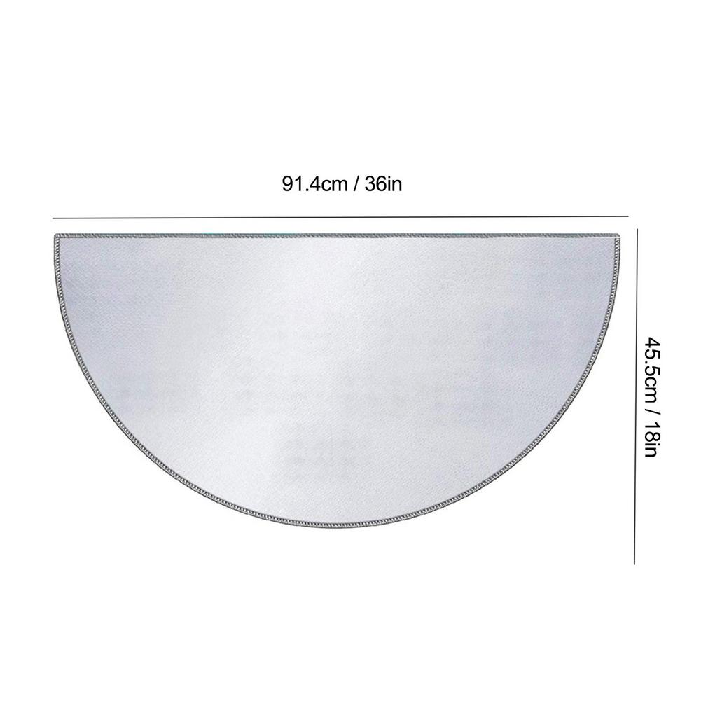 Fireproof Carpet Half Round Fiberglass Silicon Coated Floor Mat For Fireplace Grill BBQ Semicircular Flame Retardant Carpet