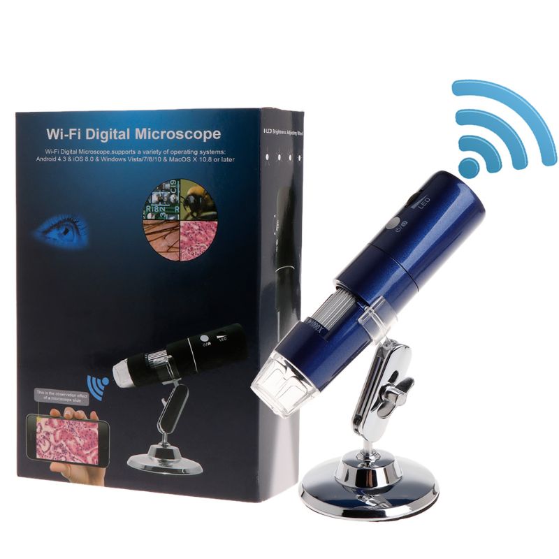 Nyeste wifi digital 1000x usb mikroskop lup kamera 3 farver 8 led 1080p til android ios iphone ipad