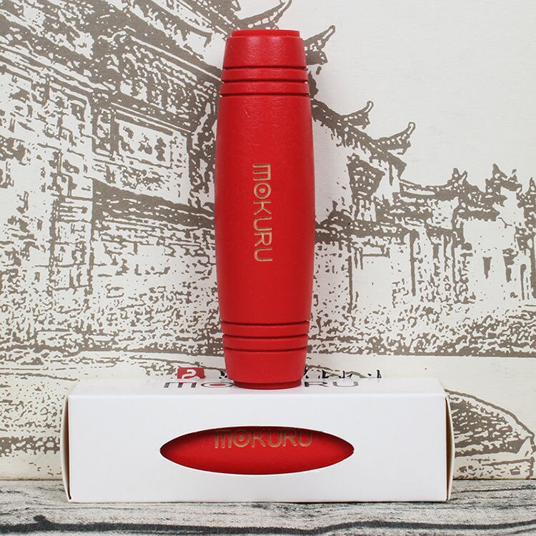 Wooden Fidget Hand Spinner Funny Stress Reliever Flip Stick Hand Decompression Concentrate Toy Japanese Rolling Stick Toy L0271: Red
