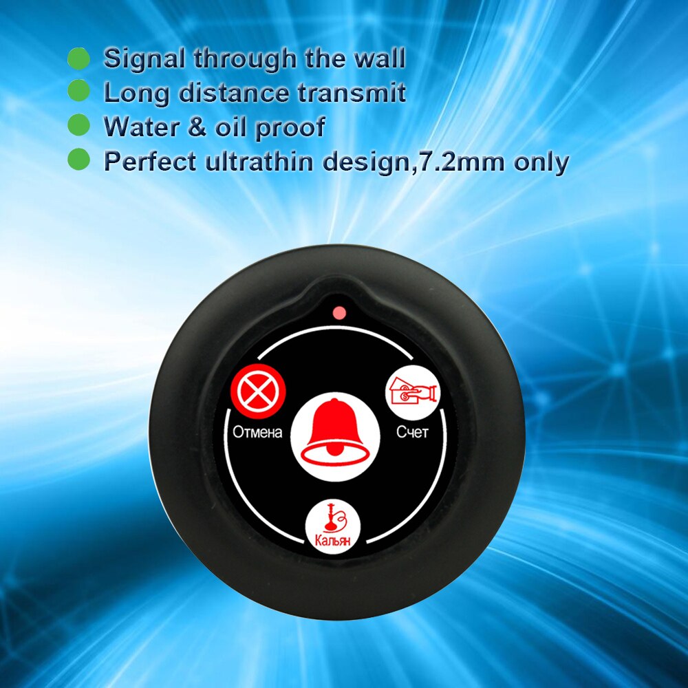 Draadloze Oproepsysteem Grote Scherm Meerdere Talen Horloge Ontvanger 4 Toetsen Knop Voor Restaurant Waterpijp Cafe Office