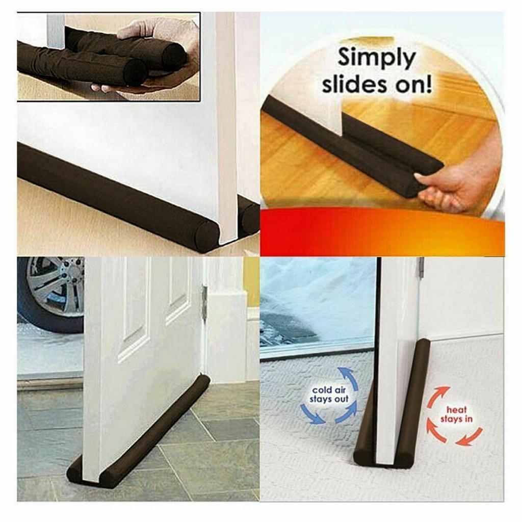 Tira de vedação inferior de porta, cor preta 32-38 polegadas, redução de ruído, rolha de porta