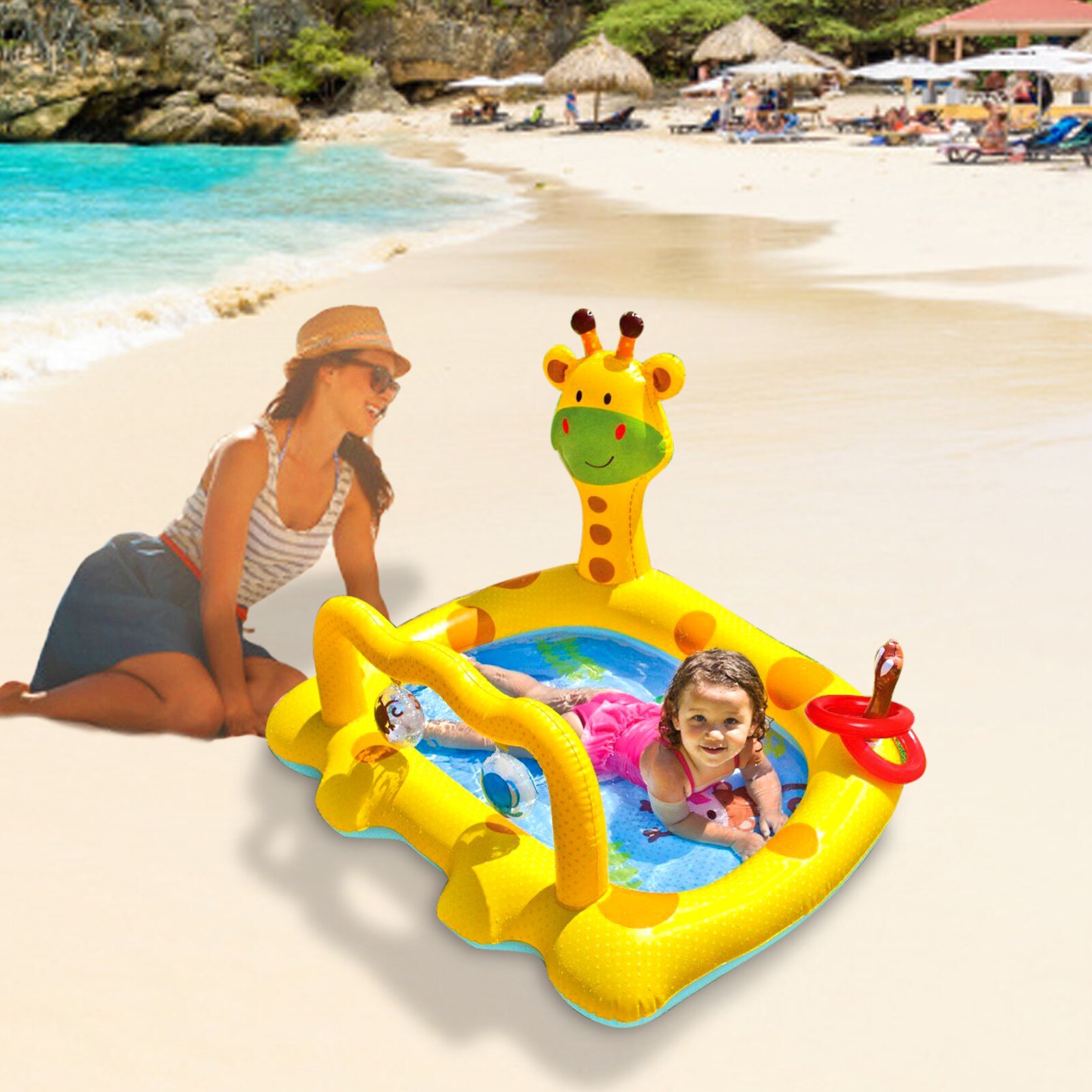 Piscine gonflable licorne pour bébé, pour enfants, pour l'extérieur, pour jouer dans l'eau, pour l'été