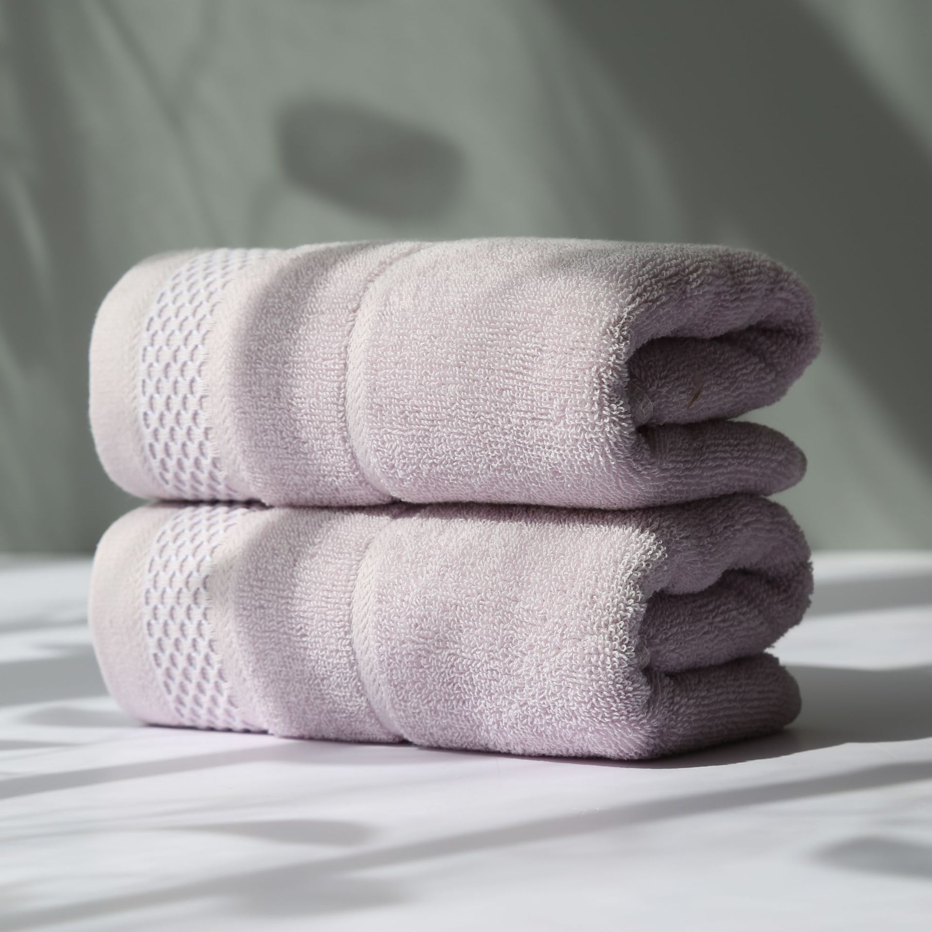 2PC 100% Cotton Face Towel Strong Absorbent Towel Hair Multifunctional Adults Baby Hand Towel for Bathroom Hand Towels: Purple