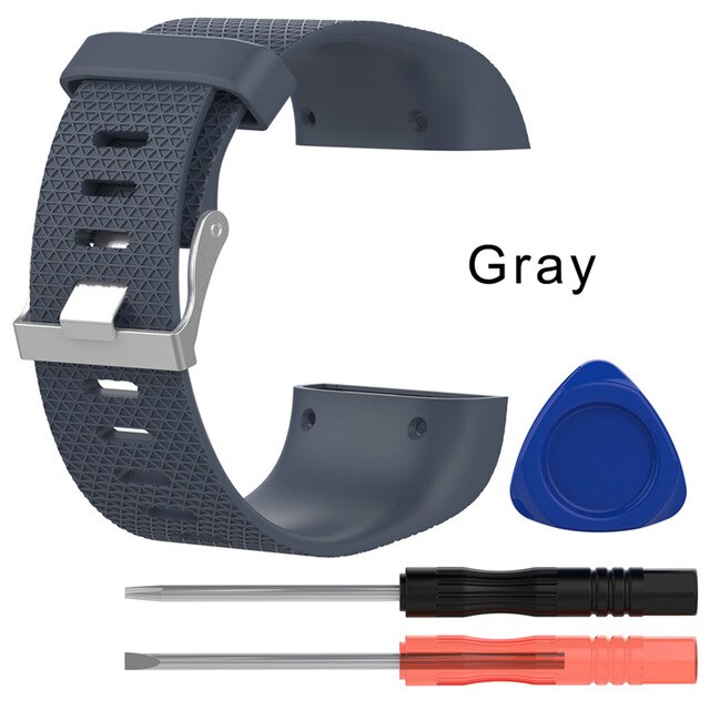 Inteligentne akcesoria do paska Fitbit Surge wymienna opaska sportowa silikonowa bransoletka zegarek pasek do pasków Fitbit Surge Watch: Deep gray / S