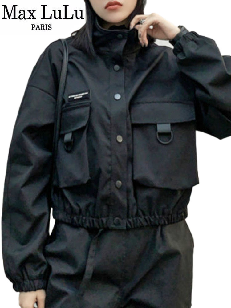Max LuLu Europese Lente Kleding Vrouwen Zwarte Punk Stijl Jassen Dames Casual Korte Jassen Vrouwelijke Gothic Streetwear
