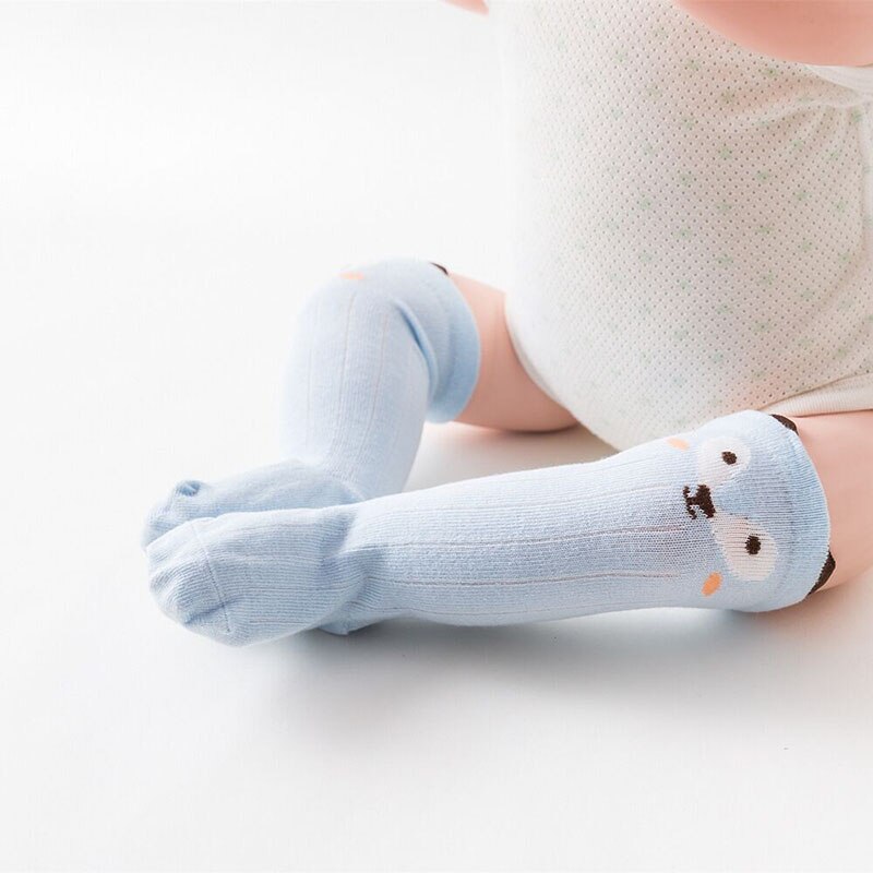 Cartoon Cute Baby Socks Bear Animal Kids calzini lunghi in cotone Toddler Boys Girls calzini alti al ginocchio scaldamuscoli 1-3 anni: blue fox