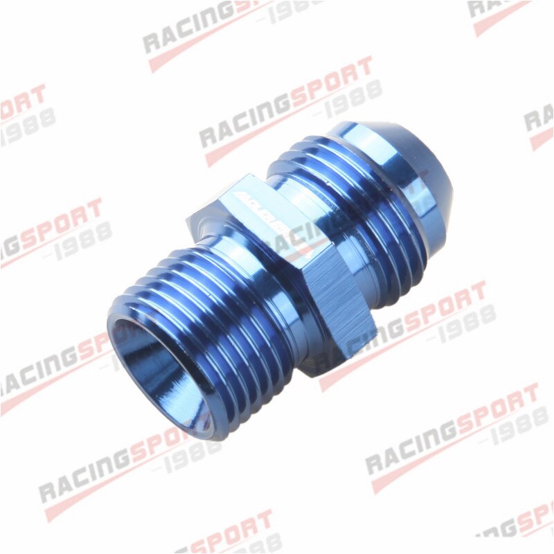 8AN macho Flare a M18x1.5 adaptador de Ajuste Recto métrico de aluminio azul