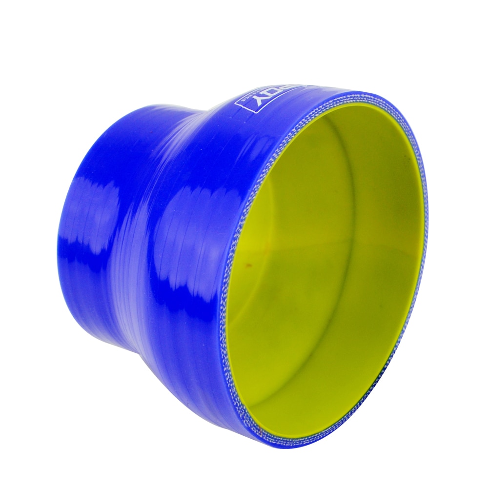Hypertune - 3 "-4" 76Mm-102Mm Siliconen Slang Rechte Reducer Joiner Koppeling Blauw &amp; geel HT-SH300400-QY