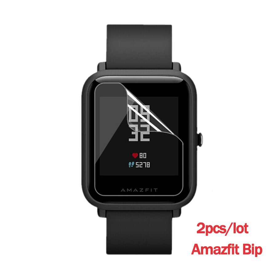 Til huami amazfit bip smart watch klar 2 stk tpu skærmbeskytter / mat til amazfit stratos pace verge film ikke hærdet glas: Til amazfit bip