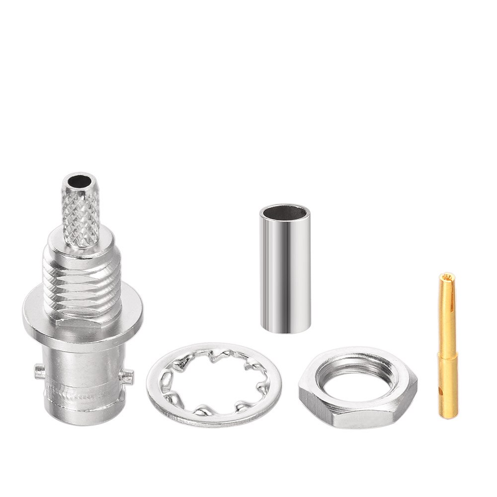 Superbat Mini BNC 75 Ohm Crimp Female Straight Bulkhead Connector for RG179 Coaxial Cable