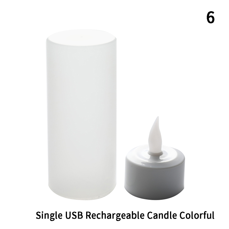 Candela ricaricabile senza fiamma ricaricabile a LED con luce di ricarica USB con USB, candele a batteria ricaricabile senza fiamma: 6